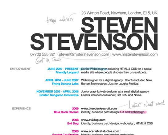 10 currículos perfeitos para Designers e Web Designers